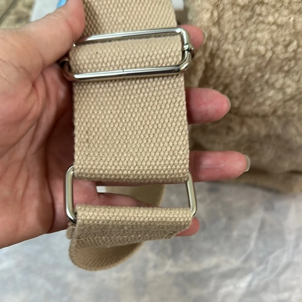 BCBGeneration Beige Shearling Tote